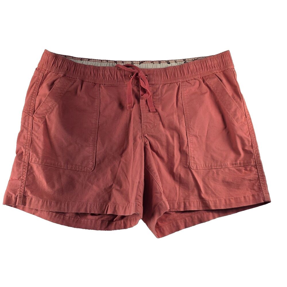 The North Face Womens Bristol Blue Basin Shorts Size XL Pink Salmon Cotton Blend